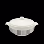 Serviciu de masă Scherzer Germania, 24 piese, porțelan Mid-Century Modern, decor geometric gri Servicii de masa
