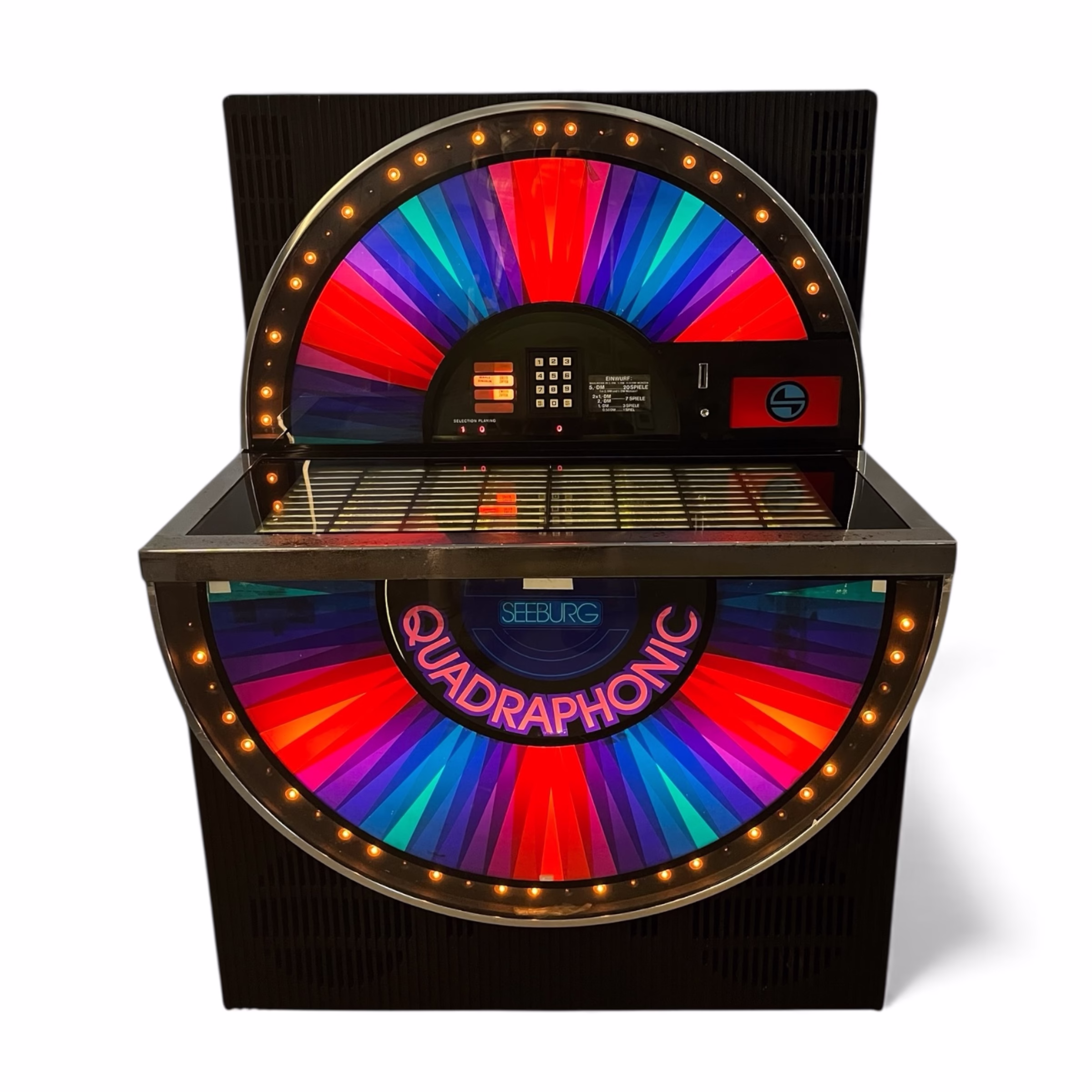 Jukebox vintage SEEBURG „Quadrasonic” quadraphonic original SUA anii 1970 export Europa