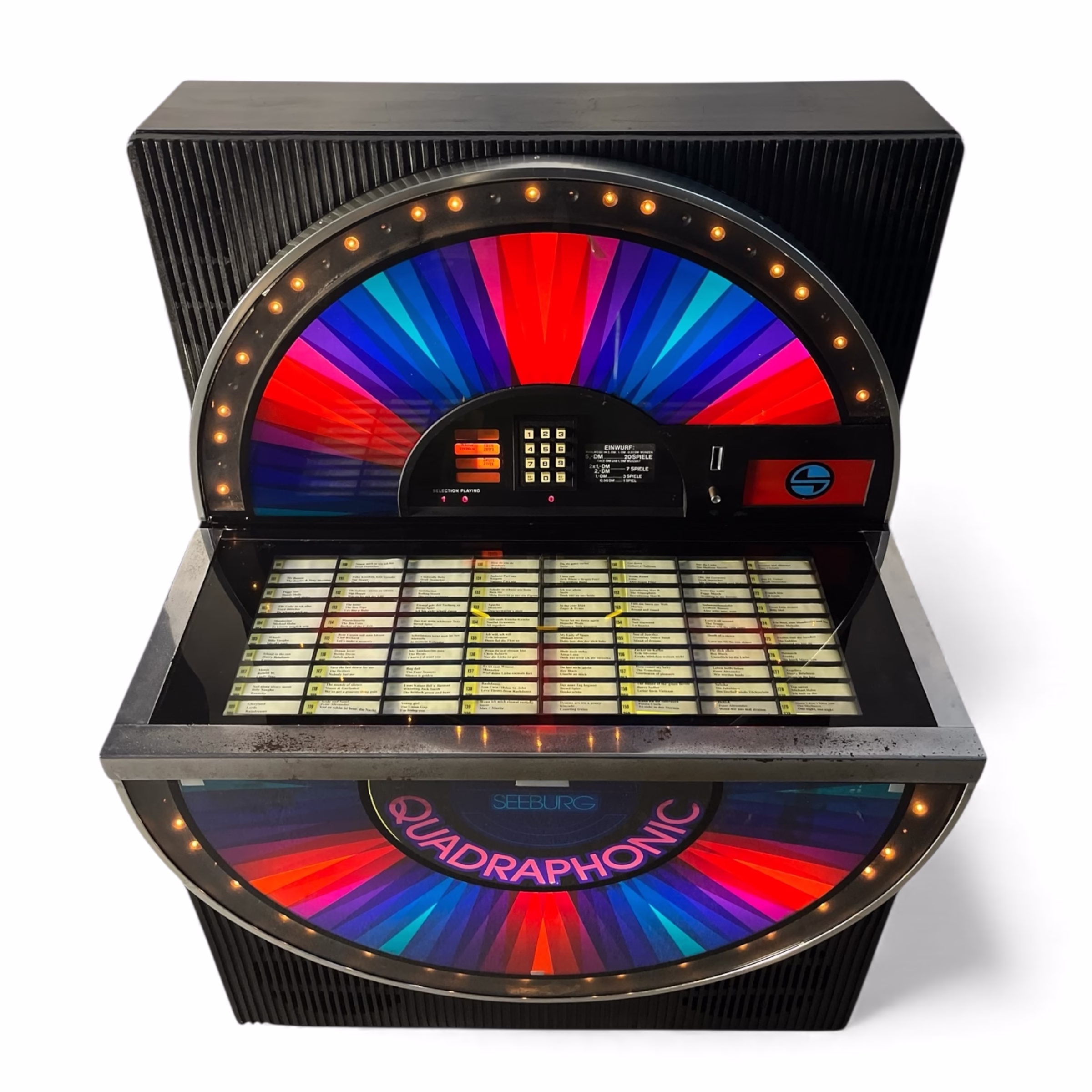 Jukebox vintage SEEBURG „Quadrasonic” quadraphonic original SUA anii 1970 export Europa Decoratiuni