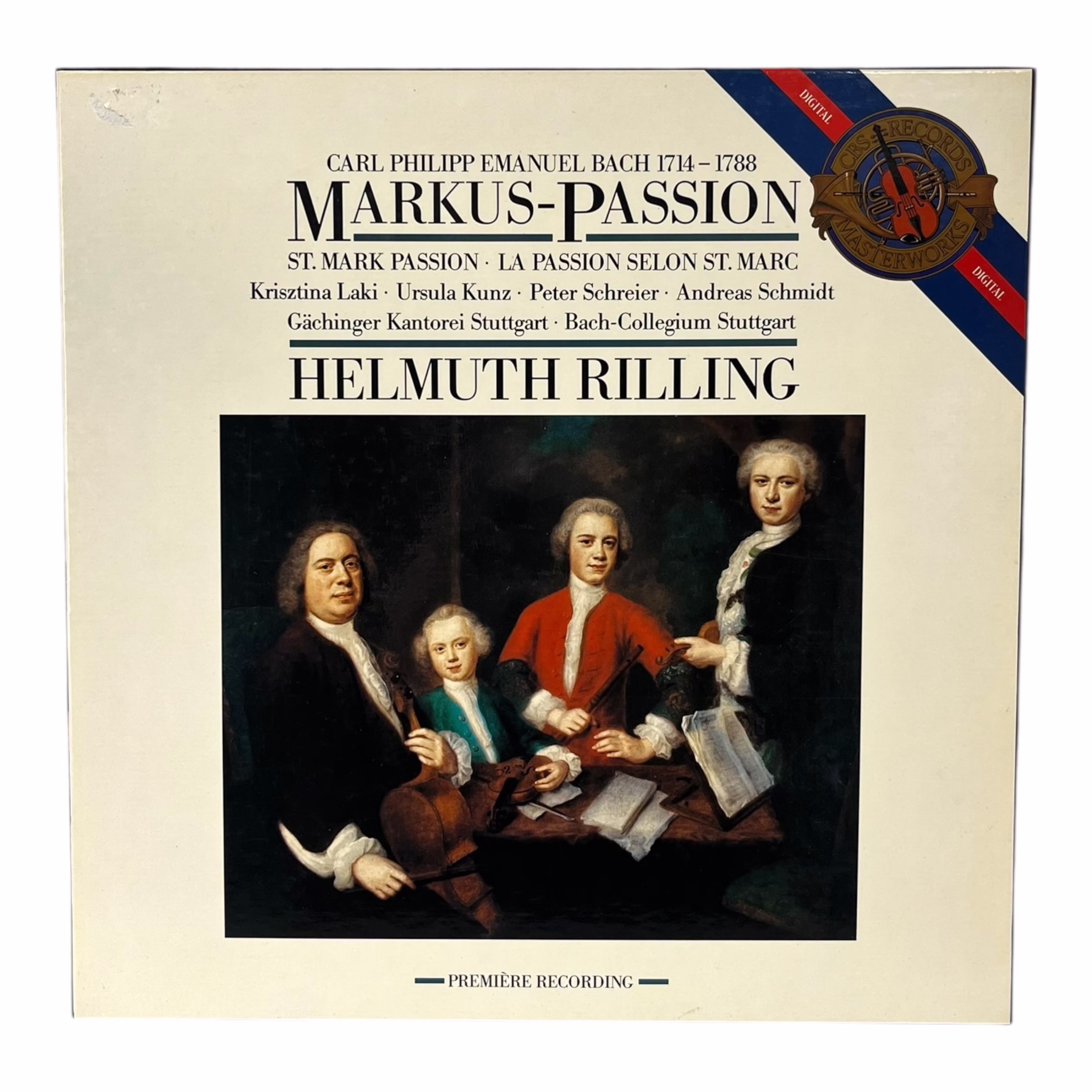 Markus Passion Carl Philipp Emanuel Bach Markus Passion St Mark Passion Helmut Rilling CBS Masterworks box 2 LP stereo digital