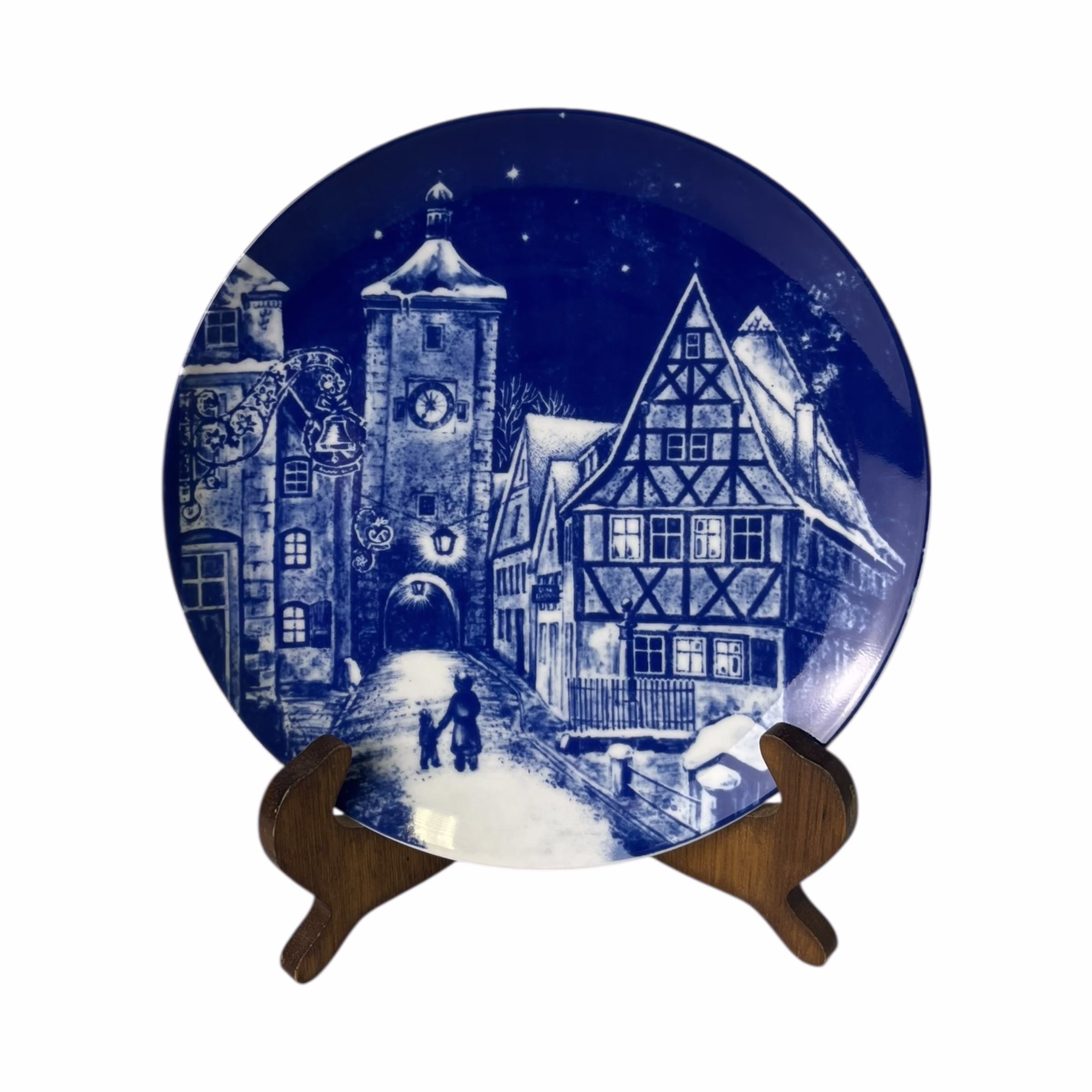 Farfurie decorativă din porțelan Royal Bavaria 1977 Rothenburg ob der Tauber Poarta Sieberstor Decoratiuni
