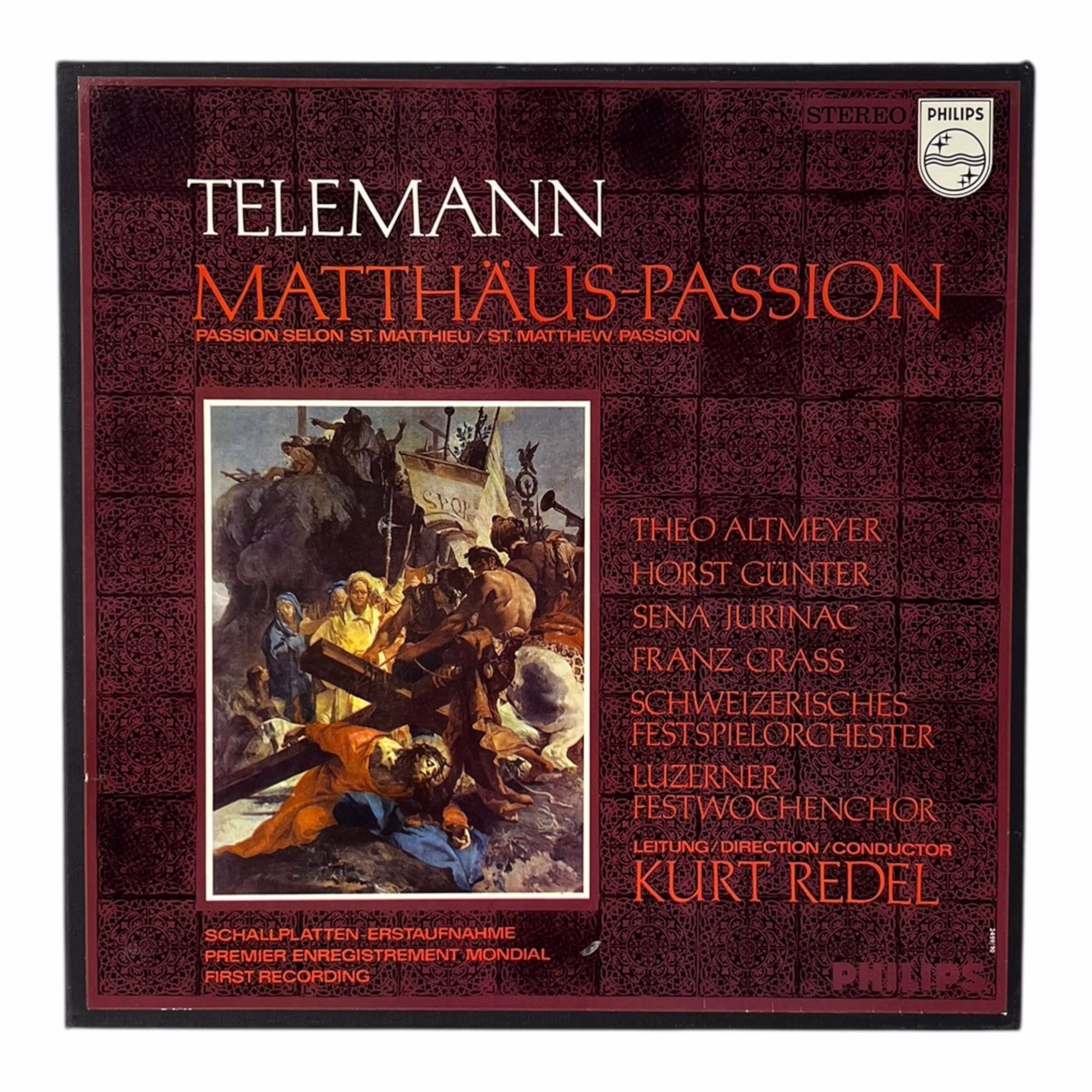 Matthäus-Passion – Georg Philipp Telemann  Box 2 LP Philips Stereo prima înregistrare mondială*