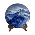 Farfurie decorativă din porțelan Tirschenreuth Bavaria Castel pe deal scena rurală germană Decoratiuni