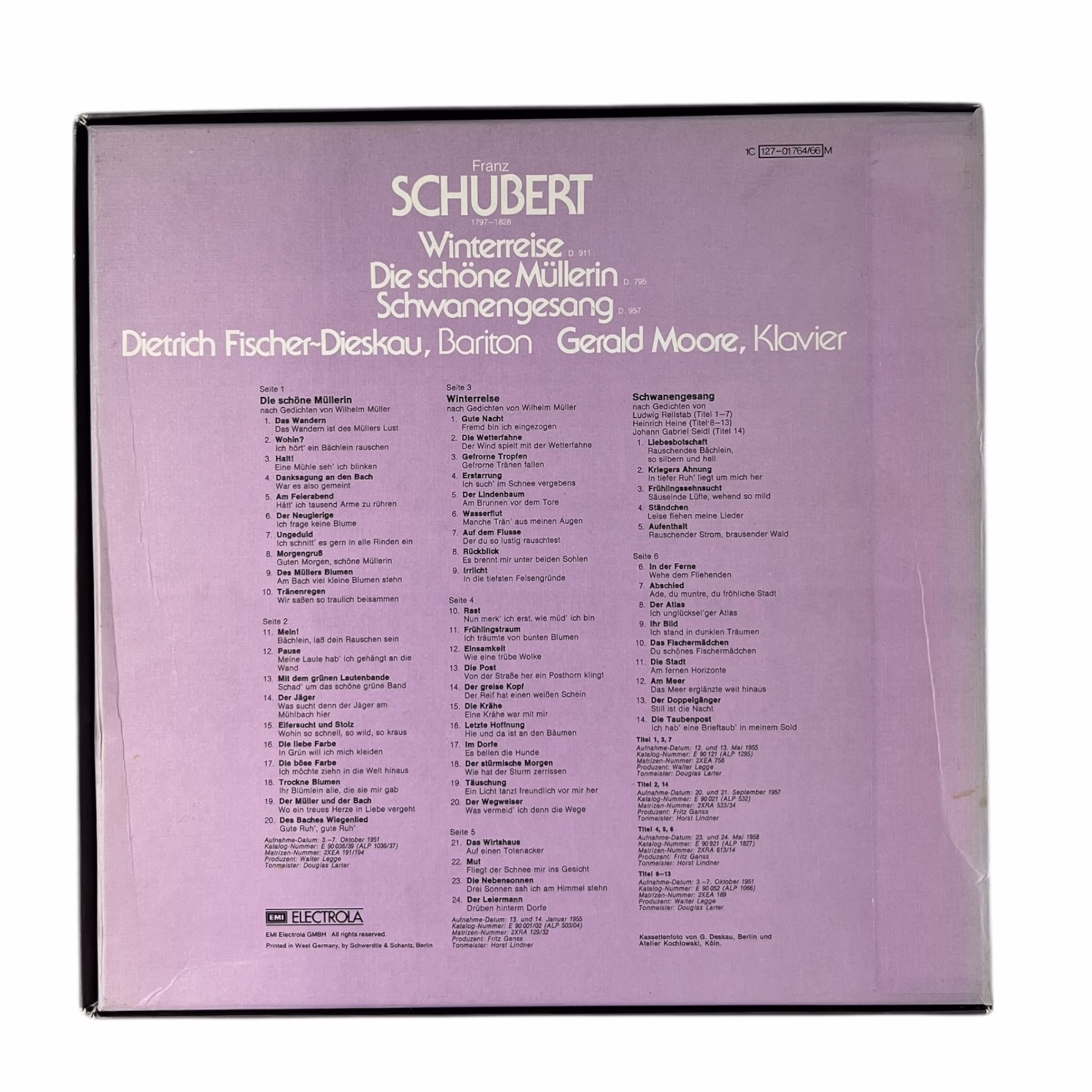 Franz Schubert – Winterreise · Die schöne Müllerin · Schwanengesang | 2 LP EMI | Dietrich Fischer-Dieskau Decoratiuni