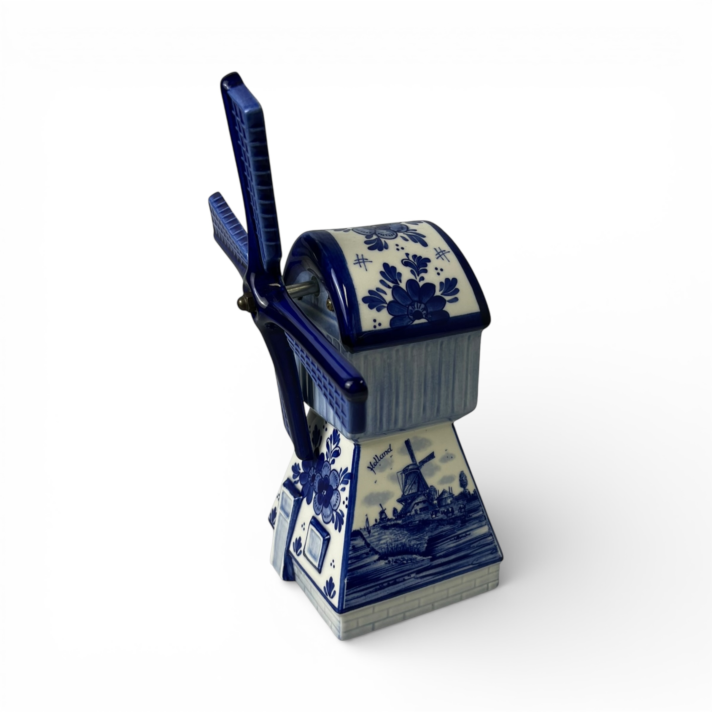 Moară olandeză Delft Blue din porțelan cu mecanism muzical – Royal Schwabap Holland Articole de colecție