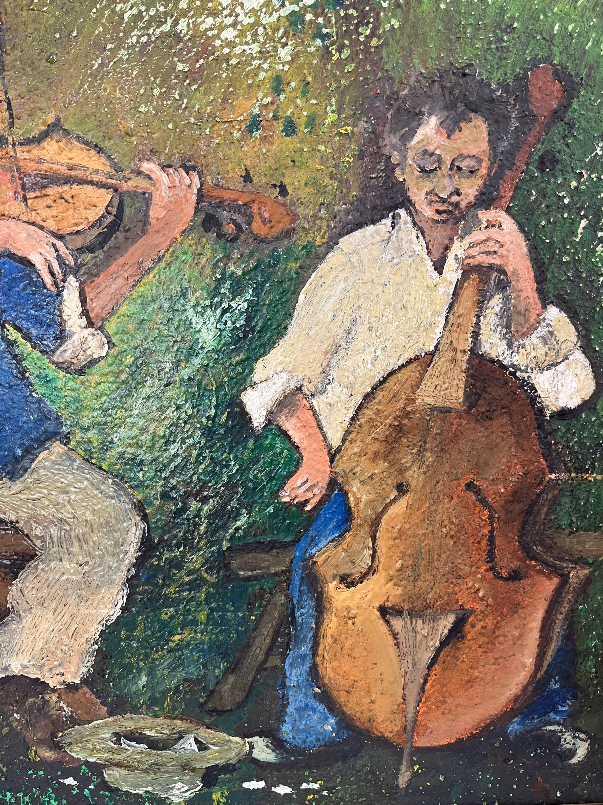 Pictură în ulei pe pânză – „Duo de muzicieni” – semnată, 1991 Decoratiuni Magazin de mobila decoratiuni si corpuri de iluminat vintage Pictură în ulei pe pânză – „Duo de muzicieni” – semnată, 1991 Decoratiuni