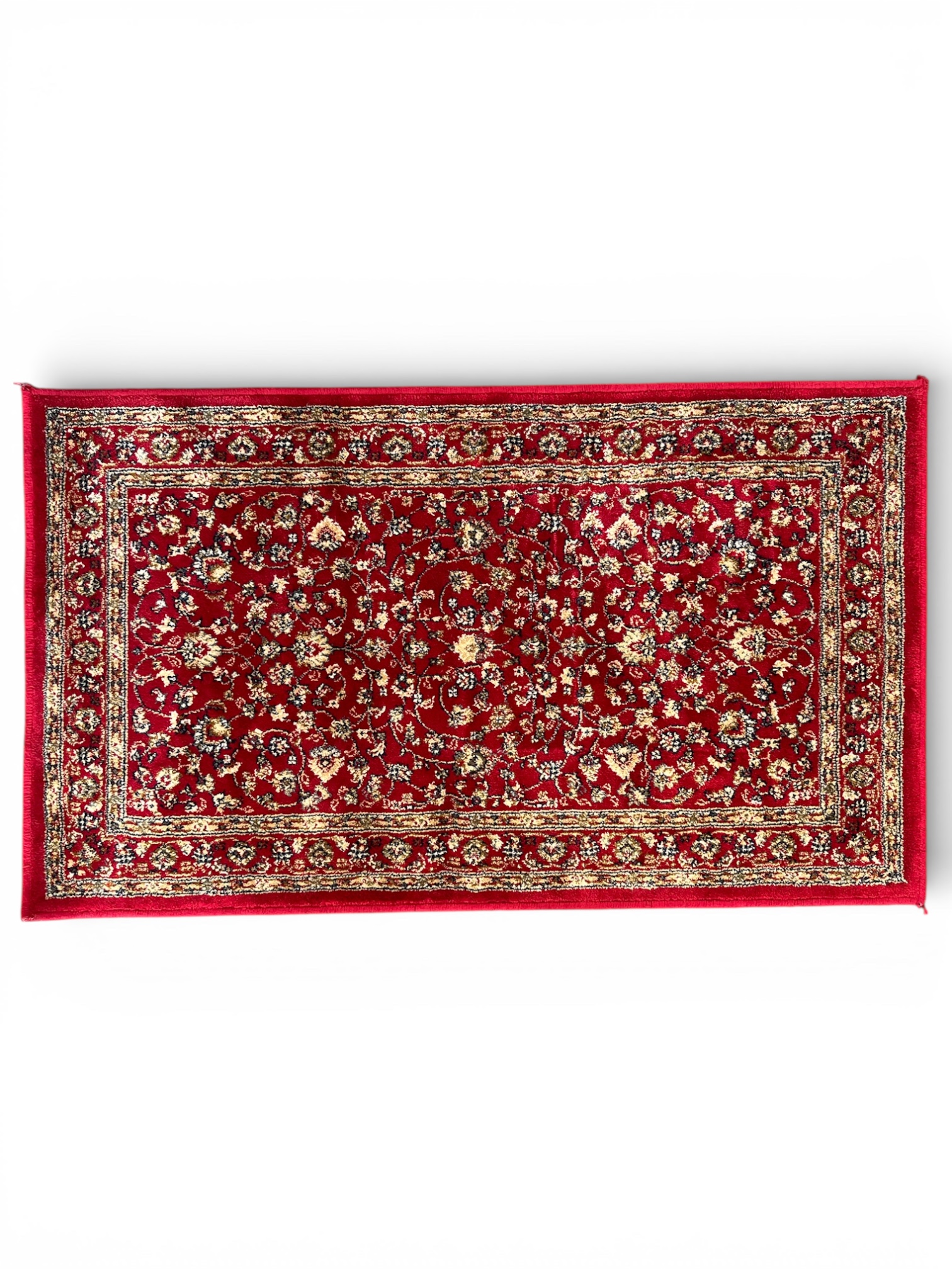 Covor clasic tip Kashmir roșu, model floral oriental, fabricat în Belgia, 60×100 cm Covoare Magazin de mobila decoratiuni si corpuri de iluminat vintage Covor clasic tip Kashmir roșu, model floral oriental, fabricat în Belgia, 60×100 cm Covoare