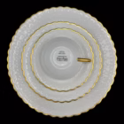 Set elegant de ceai 2 persoane, din porțelan fin Georges Boyer, model „Clairvin”, Limoges, Franța Articole de colecție