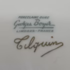 Set elegant de ceai 2 persoane, din porțelan fin Georges Boyer, model „Clairvin”, Limoges, Franța Articole de colecție