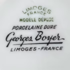 Set elegant de ceai 2 persoane, din porțelan fin Georges Boyer, model „Clairvin”, Limoges, Franța Articole de colecție
