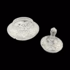 Bombonieră vintage din cristal tăiat cu capac – model geometric cu stea, stil Bohemian cut crystal Boluri
