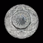 Bombonieră vintage din cristal tăiat cu capac – model geometric cu stea, stil Bohemian cut crystal Boluri