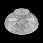 Bombonieră vintage din cristal tăiat cu capac – model geometric cu stea, stil Bohemian cut crystal Boluri
