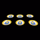 Set 6 cești cu farfurioare din porțelan fin – decor egiptean Tutankhamon – Fine Porcelain Cesti cafea