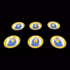 Set 6 cești cu farfurioare din porțelan fin – decor egiptean Tutankhamon – Fine Porcelain Cesti cafea