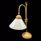 Lampă de birou vintage reglabilă din alamă cu abajur din sticlă opalină Covoare
