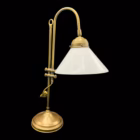 Lampă de birou vintage reglabilă din alamă cu abajur din sticlă opalină Covoare
