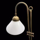 Lampă de birou vintage reglabilă din alamă cu abajur din sticlă opalină Covoare
