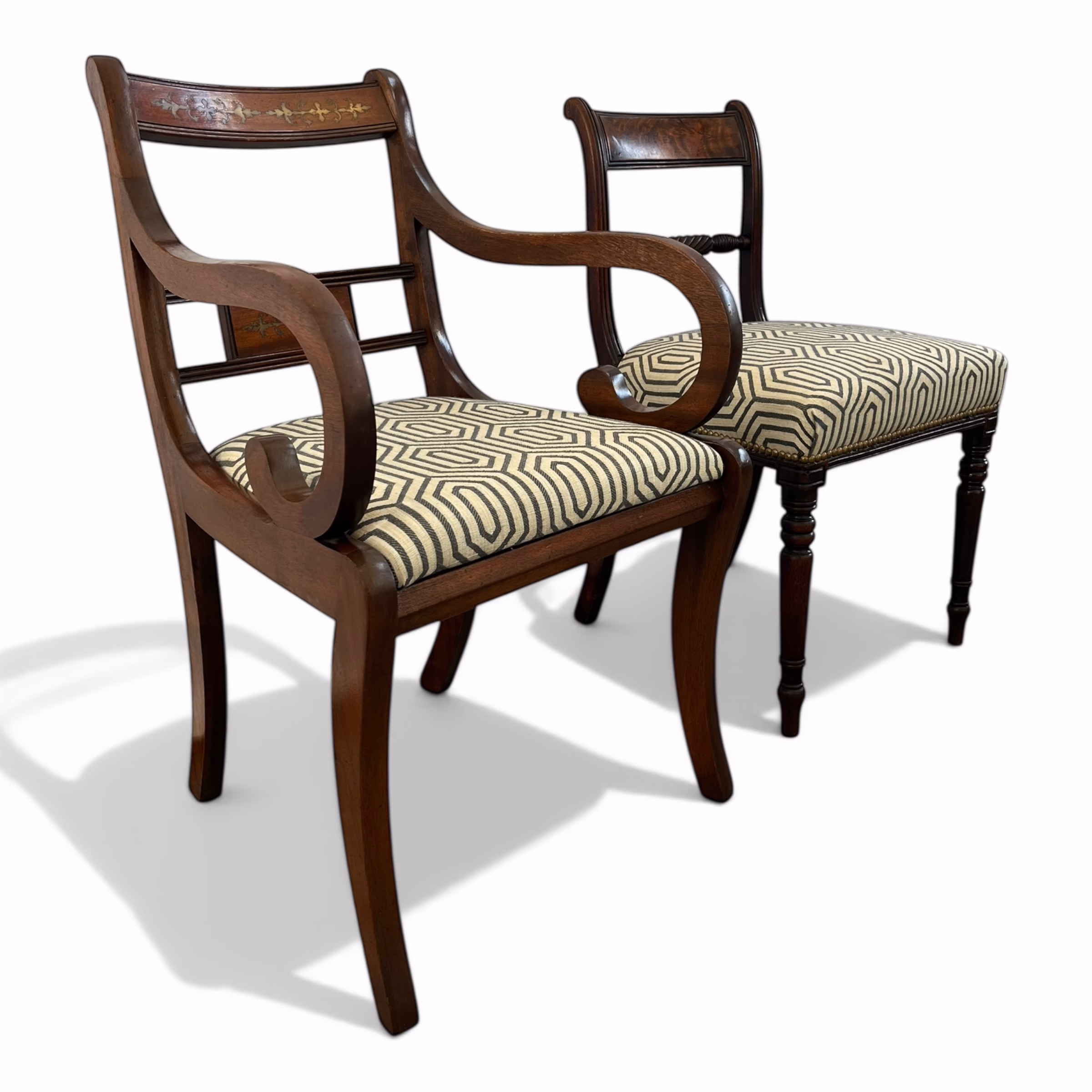 Set 2 scaune vintage în stil Empire / Regency Mobilier