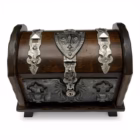 Cufăr decorativ vintage din lemn cu elemente metalice, stil medieval / gotic Decoratiuni