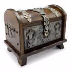Cufăr decorativ vintage din lemn cu elemente metalice, stil medieval / gotic Decoratiuni