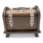 Cufăr decorativ vintage din lemn cu elemente metalice, stil medieval / gotic Decoratiuni
