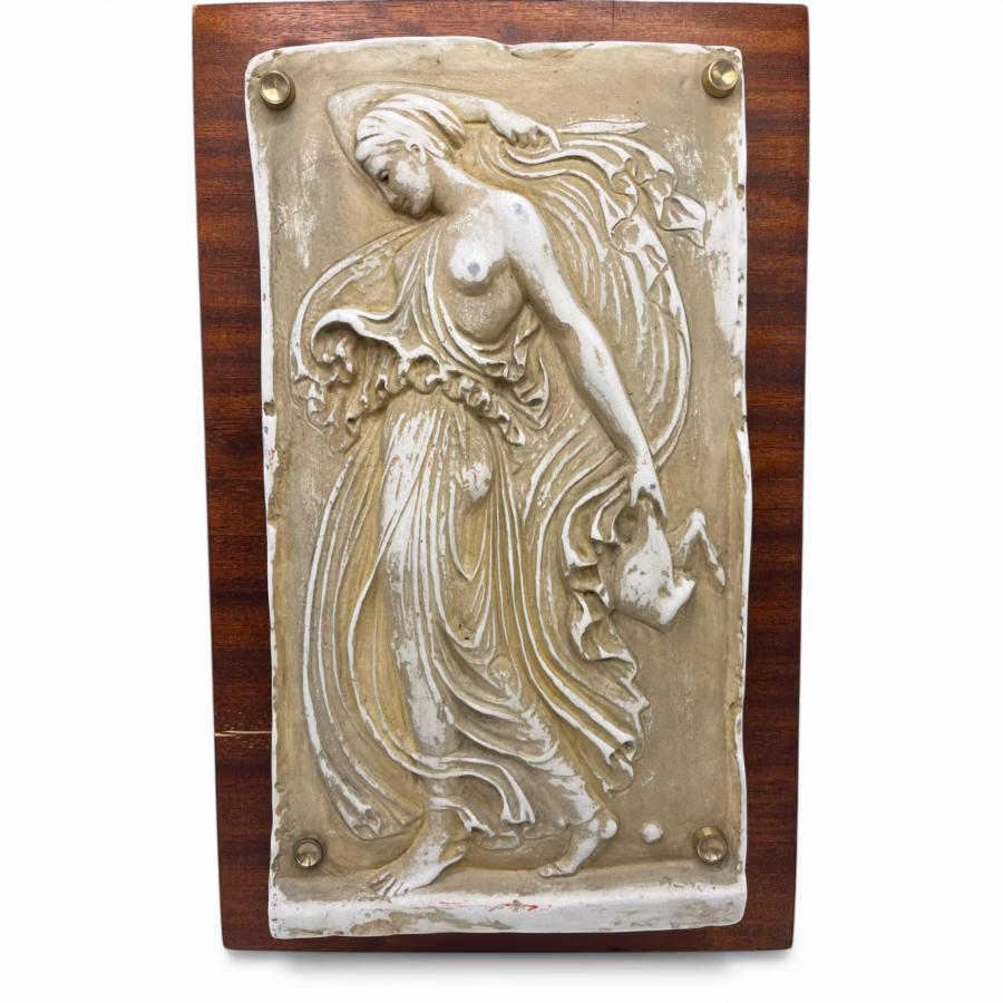 Placă decorativă vintage în relief „Bacchantin” – reproducere după artă antică greacă, Germania