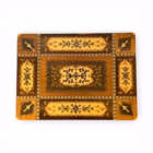 Măsuță vintage de cusut / bijuterii cu marchetărie și mecanism muzical elvețian Lador Mobilier