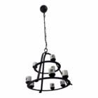 Lustră vintage lucrată manual din fier forjat cu 9 brațe anii 30-40 Candelabre