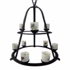 Lustră vintage lucrată manual din fier forjat cu 9 brațe anii 30-40 Candelabre