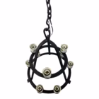 Lustră vintage lucrată manual din fier forjat cu 9 brațe anii 30-40 Candelabre