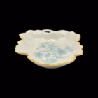 Platou decorativ din porțelan Limoges Franța, model floral albastru cu margine aurită Portelan