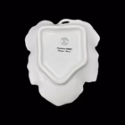 Platou decorativ din porțelan Limoges Franța, model floral albastru cu margine aurită Portelan
