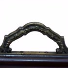 Tavă vintage de servire din lemn masiv cu mânere din bronz, stil clasic englezesc Platouri
