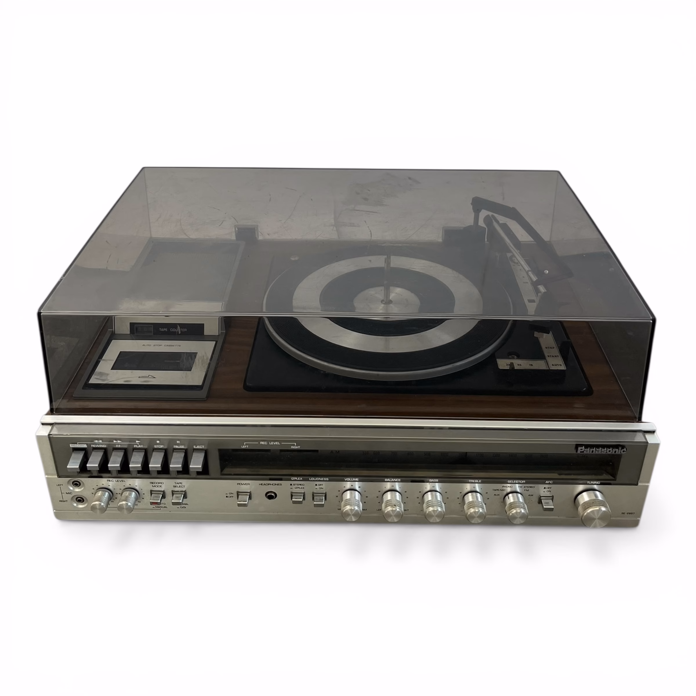 Combina audio vintage Panasonic SE-2657 – pick-up + radio + casetofon, Made in Japan Decoratiuni