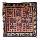 Covor oriental vintage lucrat manual, decor geometric tribal, format pătrat Covoare