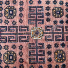 Covor oriental vintage lucrat manual, decor geometric tribal, format pătrat Covoare