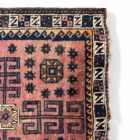 Covor oriental vintage lucrat manual, decor geometric tribal, format pătrat Covoare