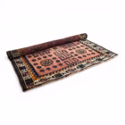 Covor oriental vintage lucrat manual, decor geometric tribal, format pătrat Covoare