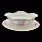 Serviciu vintage din porțelan german, decor floral policrom și accente aurite Servicii de masa