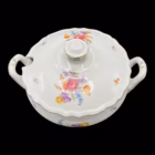 Serviciu vintage din porțelan german, decor floral policrom și accente aurite Servicii de masa