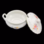 Serviciu vintage din porțelan german, decor floral policrom și accente aurite Servicii de masa