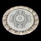 Platou decorativ vintage BMF, metal argintat cu inserție din sticlă și dantelă, Germania Platouri