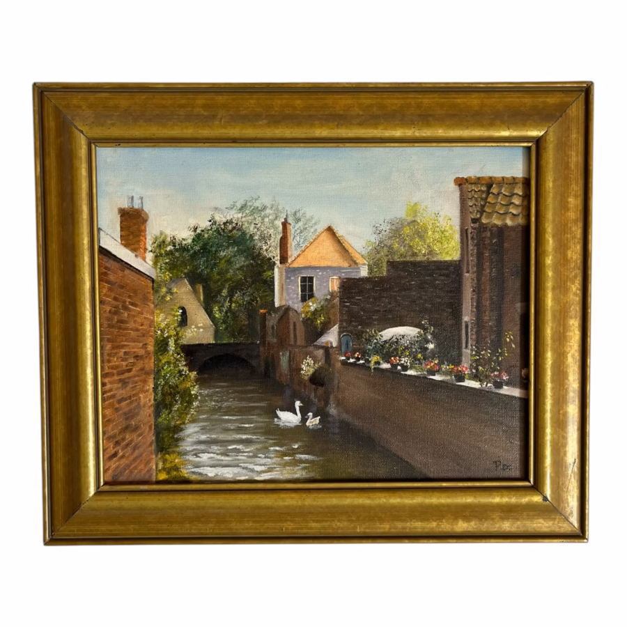 „Liniște pe Canal” – Pictură în ulei pe pânză