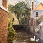 „Liniște pe Canal” – Pictură în ulei pe pânză Decoratiuni
