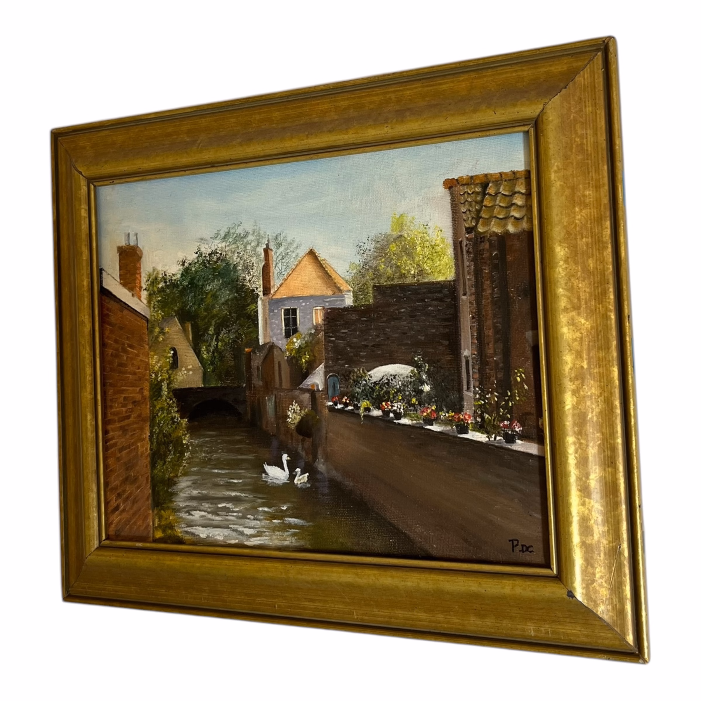 „Liniște pe Canal” – Pictură în ulei pe pânză Decoratiuni