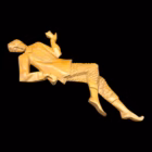 Sculptură de perete Art Deco din lemn sculptat reprezentând un dansator, cca. 1930 Decoratiuni