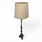 Lampadar Antic de Podea în Stil Neogotic / Baroc – Bronz și Alamă Masivă, cca. 1950 Corpuri de iluminat