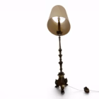 Lampadar Antic de Podea în Stil Neogotic / Baroc – Bronz și Alamă Masivă, cca. 1950 Corpuri de iluminat