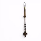 Lampadar Antic de Podea în Stil Neogotic / Baroc – Bronz și Alamă Masivă, cca. 1950 Corpuri de iluminat